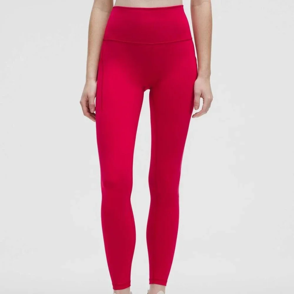 Lululemon Wunder Train High-Rise Tight Pocket Athleisure Workout Pink/Red - 6